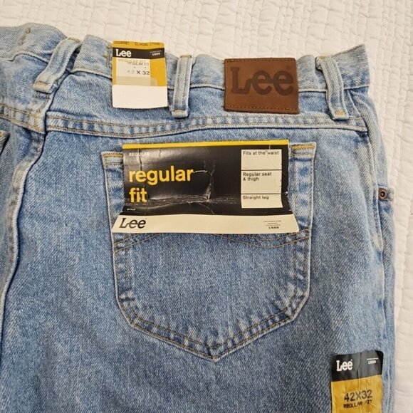 Lee Men's 100% Cotton Regular Fit Straight Leg Heavyweight Jean 42x32 NWTs Denim - Picture 4 of 16